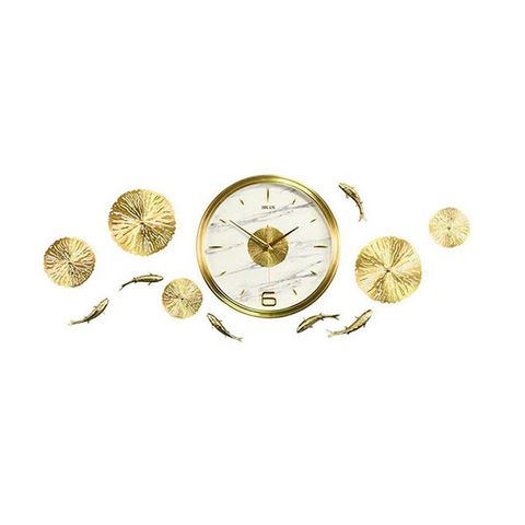 đồng hồ treo tường cá chép ngắm trăng bằng đồng