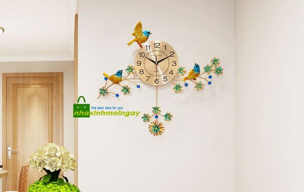 Đồng hồ treo tường đàn chim vàng