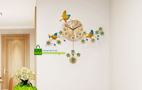 Đồng hồ treo tường đàn chim vàng