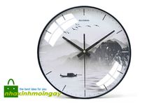 Đồng hồ treo tường hiện đại hình non nước