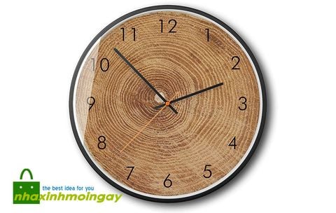 Đồng hồ treo tường mặt gỗ hiện đại