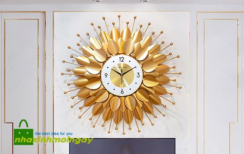 Đồng hồ treo tường mặt trời vàng 02