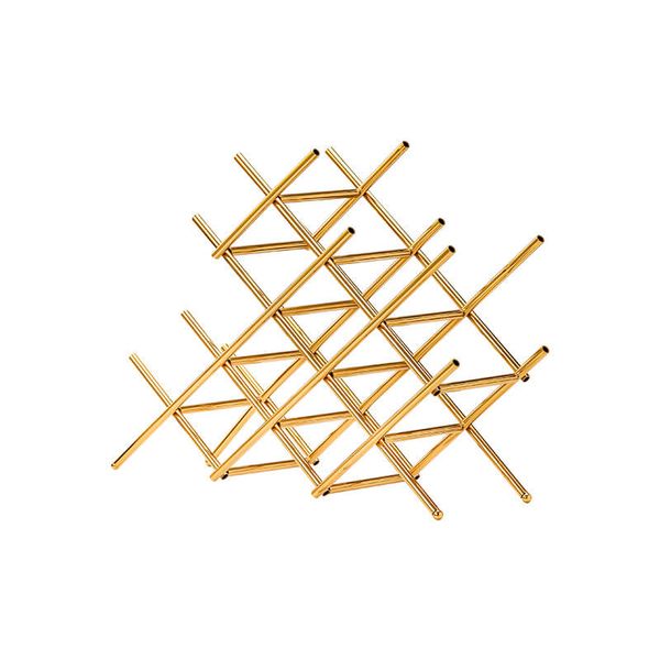 Kệ đựng rượu vang khung kim loại vàng