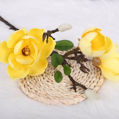 Hoa mộc lan giả trang trí cành 3 bông