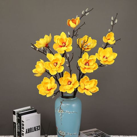 Hoa mộc lan giả trang trí cành 6 bông