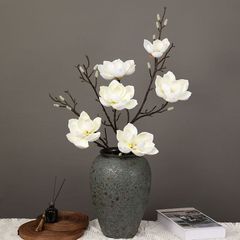 Hoa mộc lan giả trang trí cành 6 bông