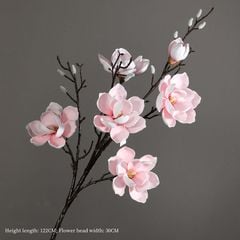 Hoa mộc lan giả trang trí cành 6 bông