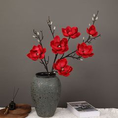 Hoa mộc lan giả trang trí cành 6 bông