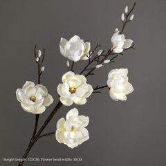 Hoa mộc lan giả trang trí cành 6 bông