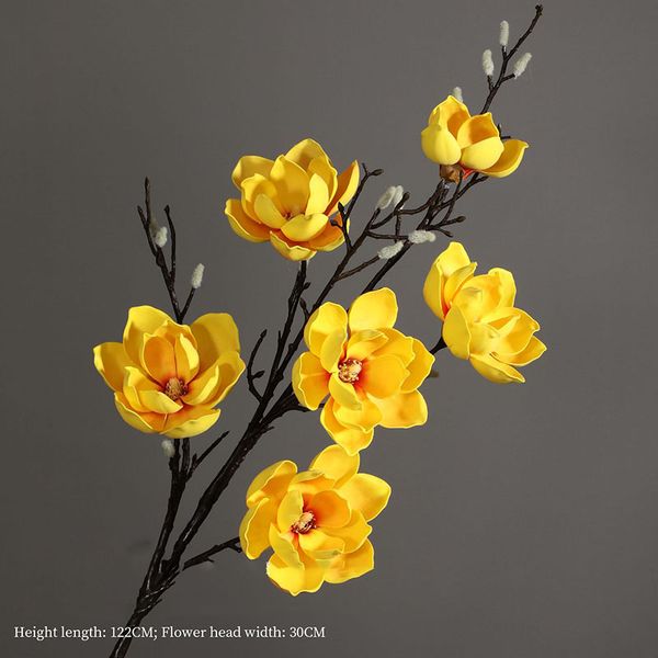 Hoa mộc lan giả trang trí cành 6 bông