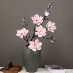 Hoa mộc lan giả trang trí cành 6 bông