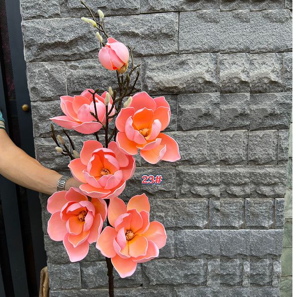 Hoa mộc lan giả trang trí cành 6 bông