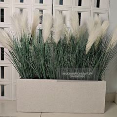 Hộp cây cỏ bông lau giả trang trí