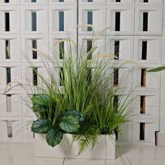 Chậu cây cỏ lau đuôi chồn giả trang trí dài 50 cm