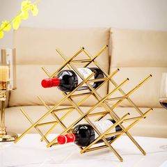 Kệ đựng rượu vang khung kim loại vàng