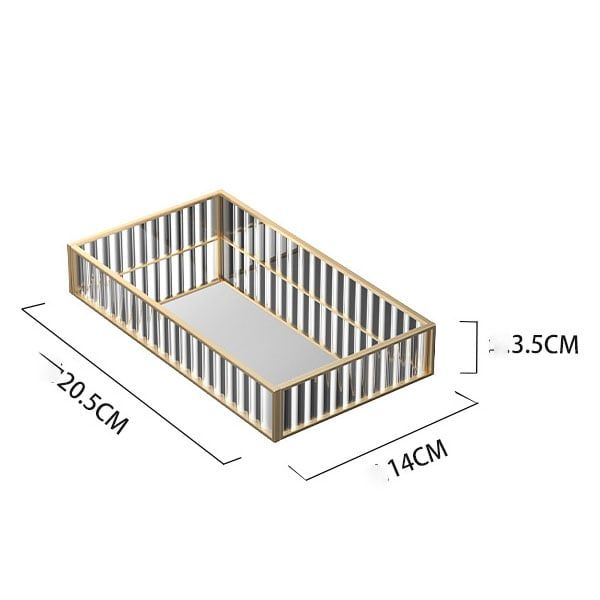 Khay đựng đồ trang trí chữ nhật mặt kính A88