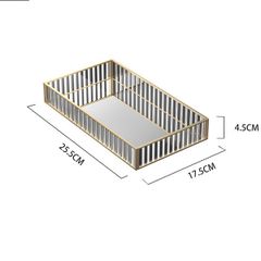Khay đựng đồ trang trí chữ nhật mặt kính A88