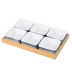 Khay đựng bánh kẹo đế gỗ