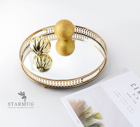 Khay đựng đồ kim loại mặt gương