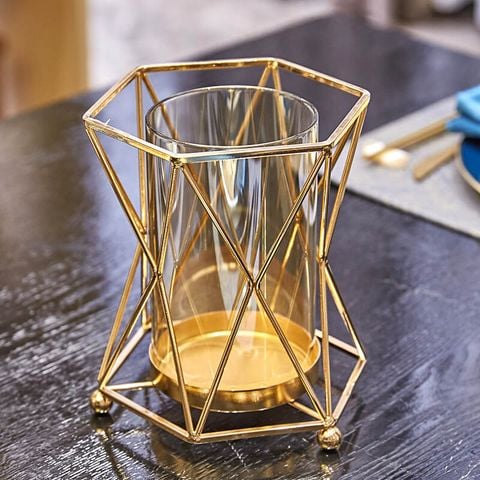 Bình lọ cắm hoa khung kim loại A17