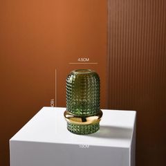 Bình thủy tinh cắm hoa viền vàng NX1123