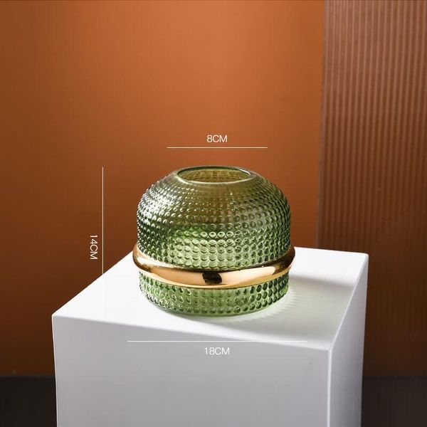 Bình thủy tinh cắm hoa viền vàng NX1123