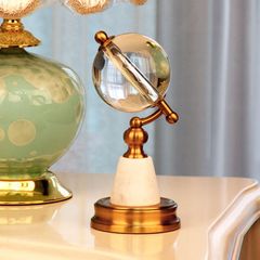 Quả địa cầu pha lê chân đá trang trí