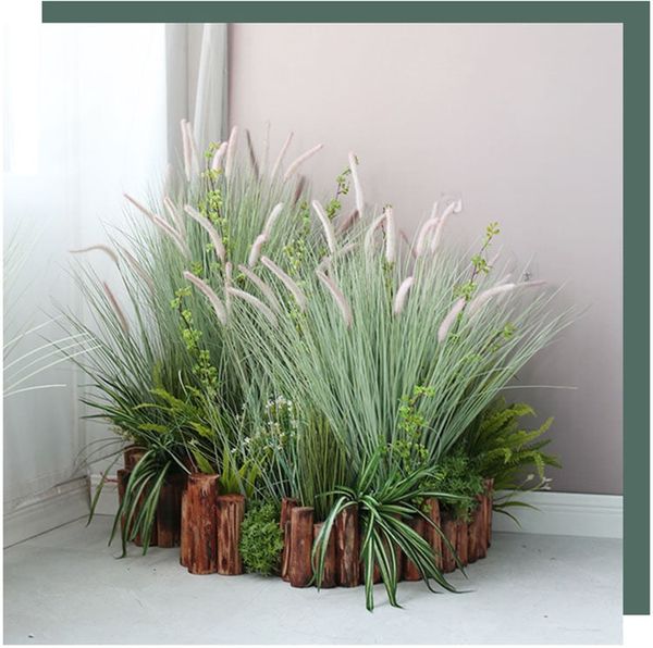 Tiểu cảnh cỏ lau giả trang trí