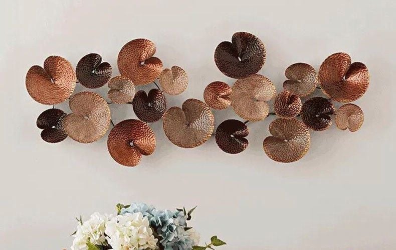 Tranh sắt treo tường phòng khách lá nâu đẹp sang trọng giá rẻ tp hcm– Nhà  Xinh Mỗi Ngày – Cây Giả Trang Trí & Đồ Decor Nội Thất