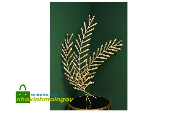 Tranh sắt treo tường lá nguyệt quế vàng