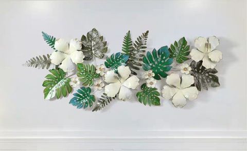 Tranh sắt decor hoa lá nhiệt đới trang trí