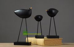Bộ tượng 3 chú chim trang trí Bắc Âu