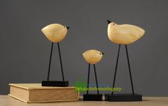 Bộ tượng 3 chú chim trang trí Bắc Âu