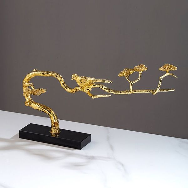 Tượng cành tùng kim loại trang trí