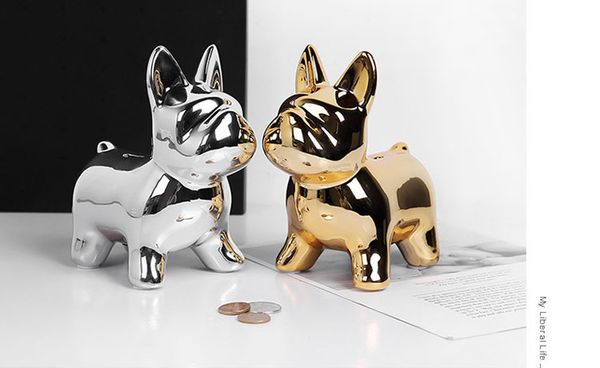 Tượng chó Pug sứ mini trang trí bàn làm việc