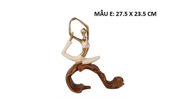 Tượng cô gái tập yoga áo trắng