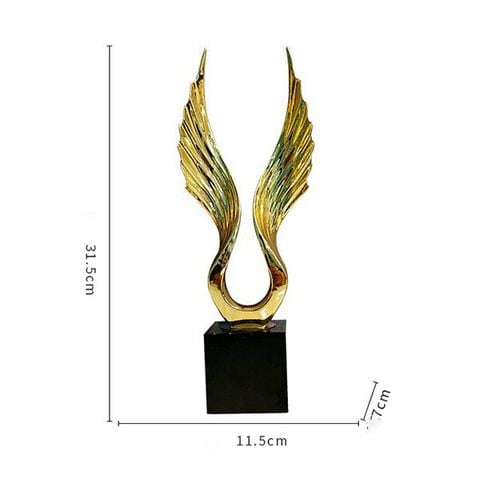 Tượng đôi cánh thiên thần kim loại mạ vàng trang trí