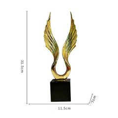 Tượng đôi cánh thiên thần kim loại mạ vàng trang trí