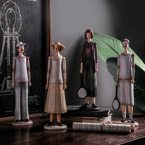 Tượng người đánh quần vợt phong cách cổ điển trang trí bàn làm việc