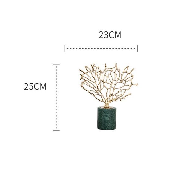 Tượng san hô kim loại vàng trang trí