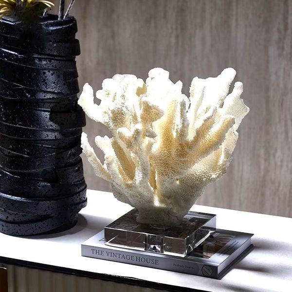 Tượng san hô trang trí nghệ thuật đế pha lê