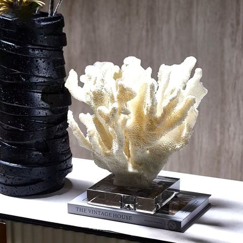Tượng san hô trang trí nghệ thuật đế pha lê