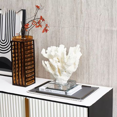 Tượng san hô trang trí nghệ thuật đế pha lê