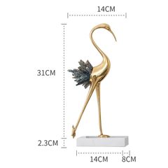 Tượng sếu đồng gắn đá xanh trang trí