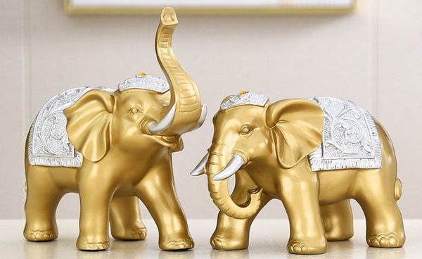 Cặp voi trang trí phòng khách tài lộc