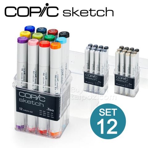 Bộ bút marker Copic Sketch, bộ 12 màu