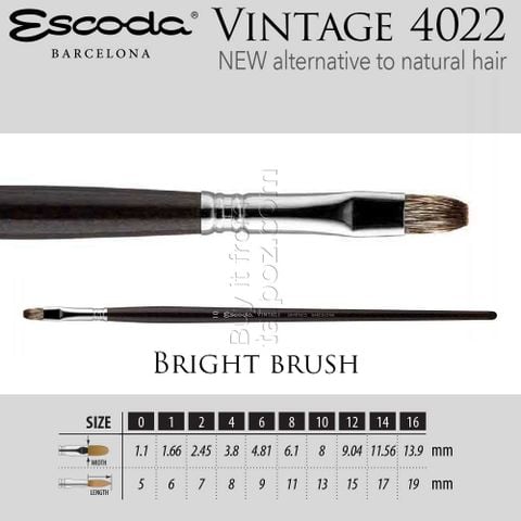 Cọ sơn dầu & acrylic Escoda Vintage 4022 - cọ bẹt