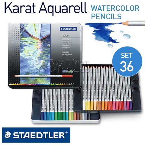 Chì màu nước Staedtler Karat Aquarell, hộp 36 màu