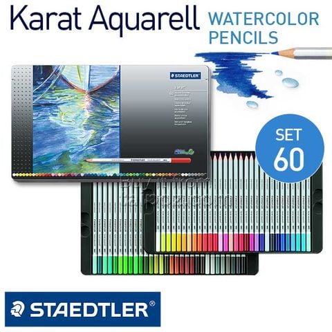 Chì màu nước Staedtler Karat Aquarell, hộp 60 màu