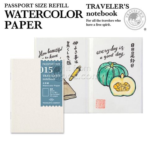 Sổ giấy màu nước 015 Midori - passport size